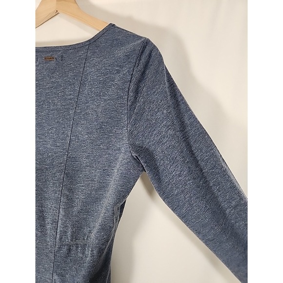 PRANA‎ Soskia Heathered Blue 3/4 Sleeve Wool Knit Midi Dress Pockets Womens M - Picture 11 of 16